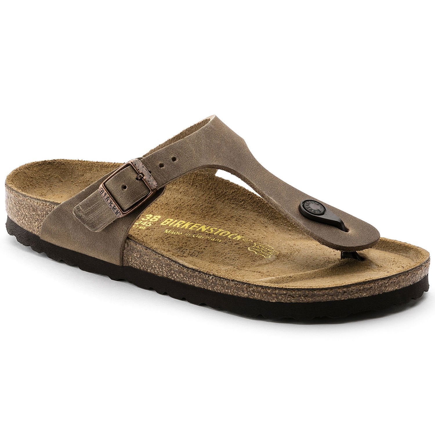 birkenstock gizeh sandals tobacco Women's Oiled Leather, 38 shock absorbing support with lasting durability Gizeh - Oiled Leather Regular